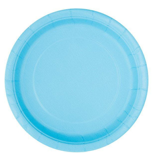Baby Blue Paper Plates - 22cm (8pk)