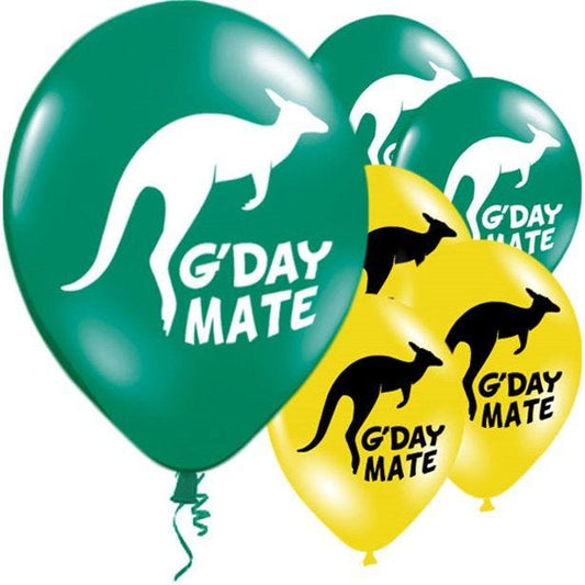 Australian G'Day Mate Balloon - 11'' Latex (10pk)
