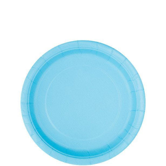 Baby Blue Paper Dessert Plates - 18cm (8pk)